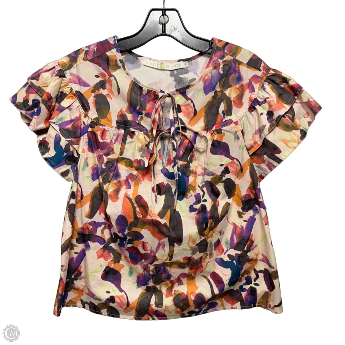 Top Short Sleeve By Marie Oliver In Floral Print, Size: S