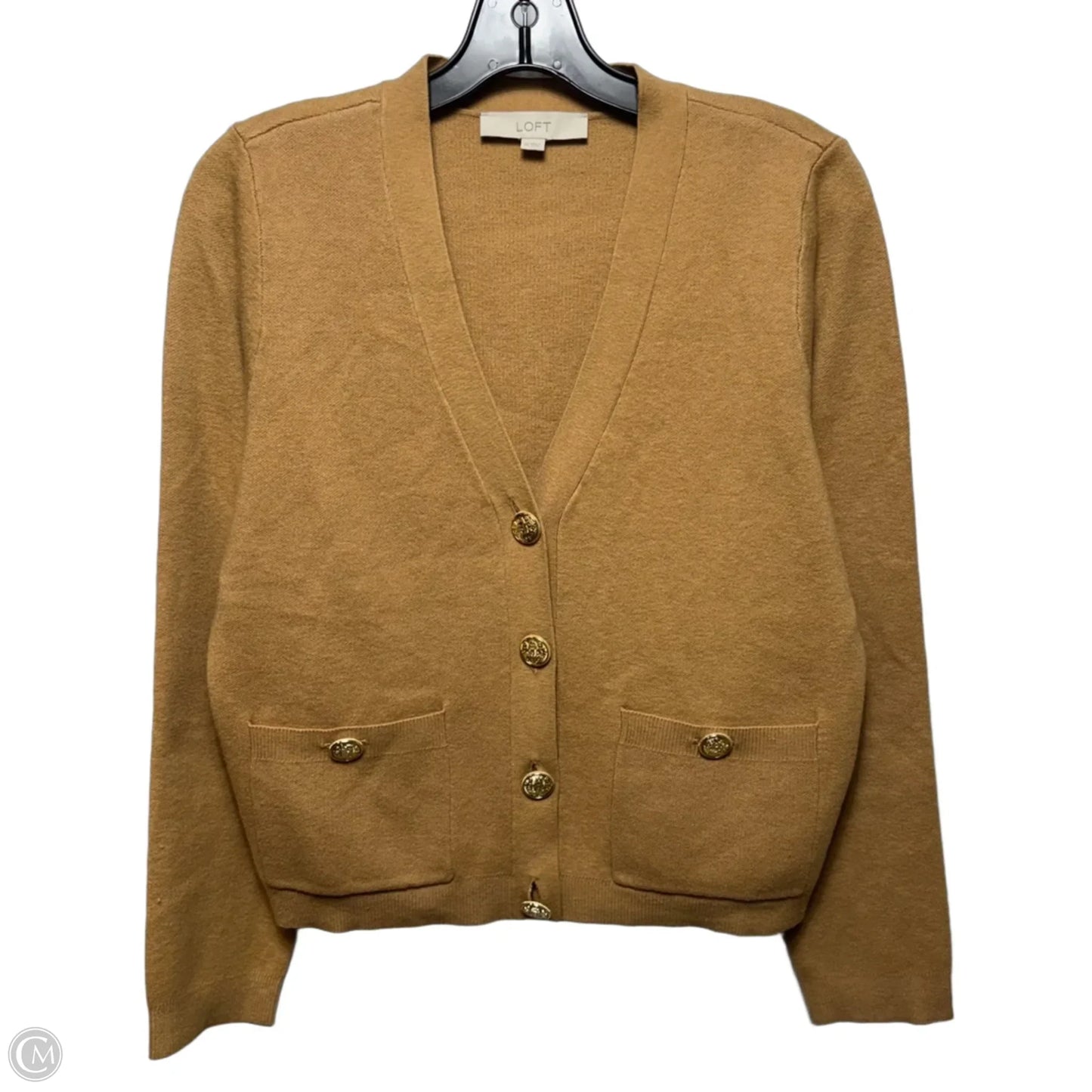 Sweater Cardigan By Loft In Tan, Size: Xs