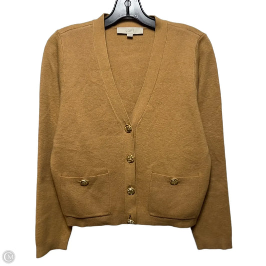 Sweater Cardigan By Loft In Tan, Size: Xs