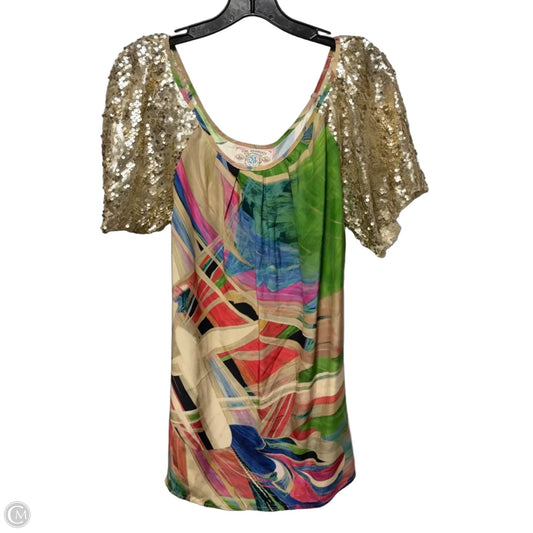 Sequin Sleeve Tunic Short Sleeve By Bell In Multi-colored, Size: 0