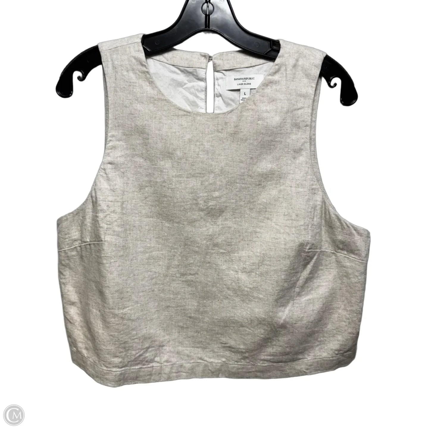 Linen Blend Cropped Top Sleeveless By Banana Republic In Tan, Size: L