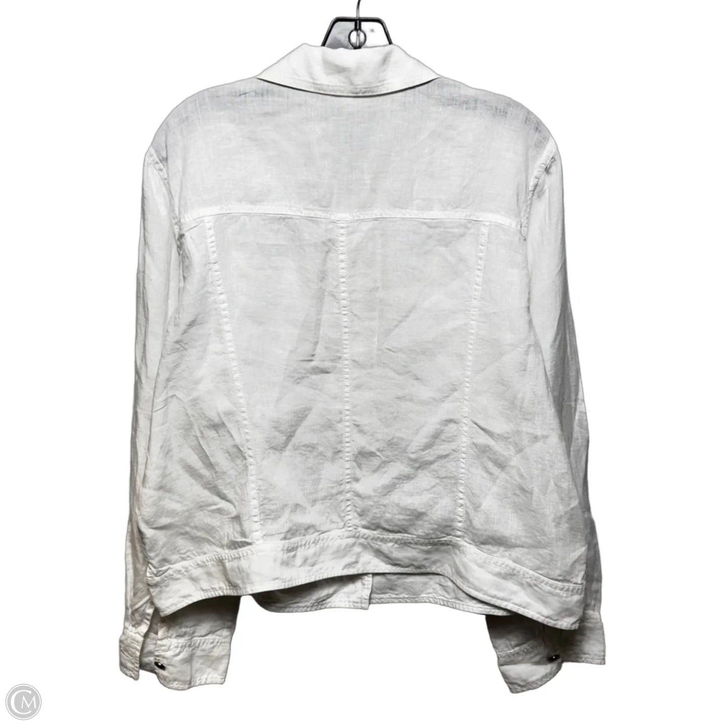 100% Organic Linen Jacket By Eileen Fisher In White, Size: Xl