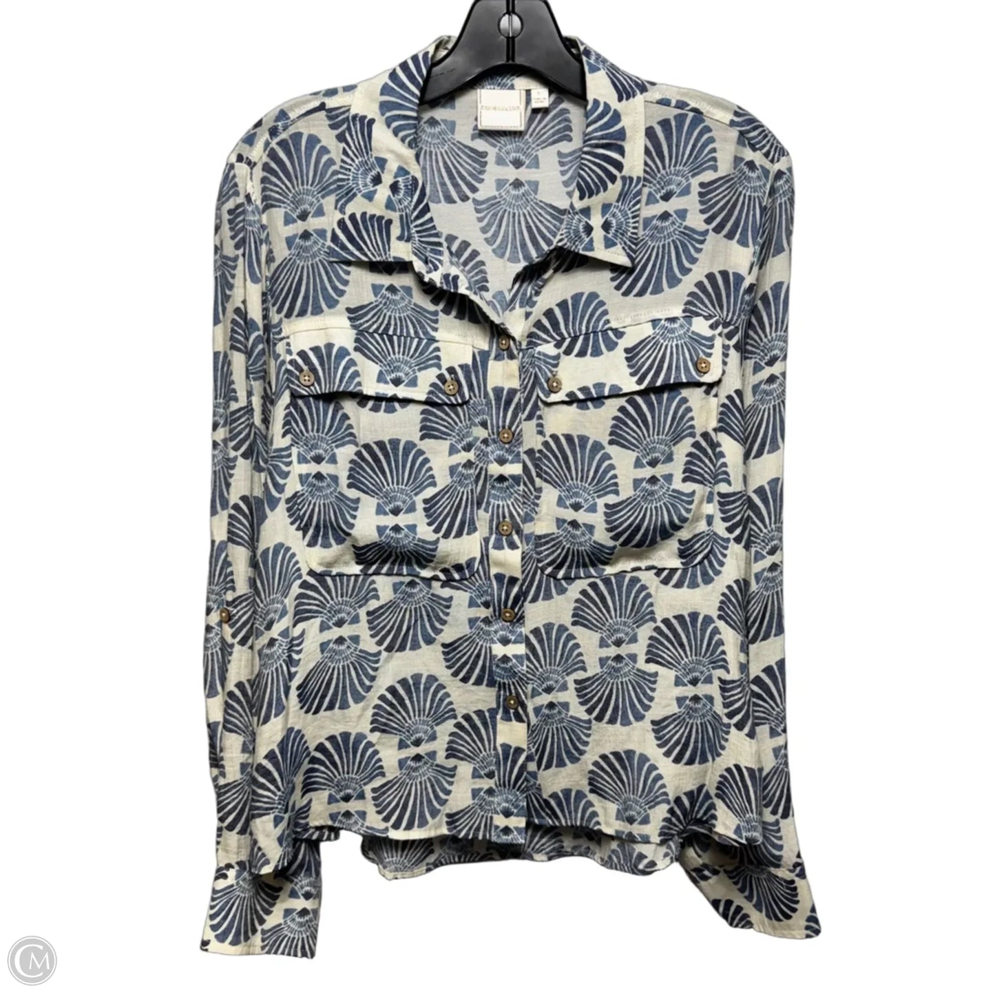 Top Long Sleeve By Zac And Rachel In Floral Print, Size: L