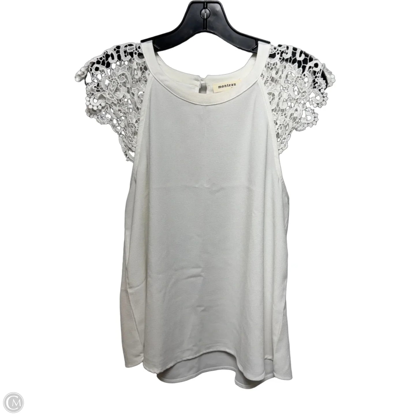 Top Short Sleeve By Monteau In White, Size: Xl