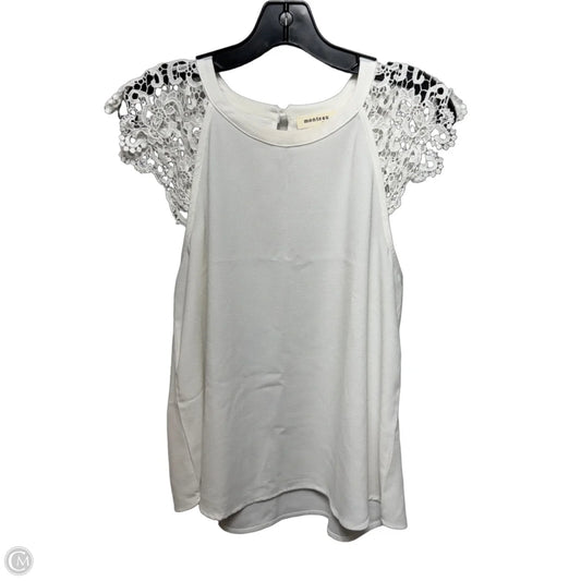 Top Short Sleeve By Monteau In White, Size: Xl