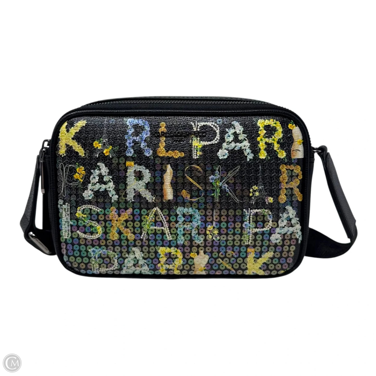 Maybelle Sequin Handbag Designer By Karl Lagerfeld, Size: Small