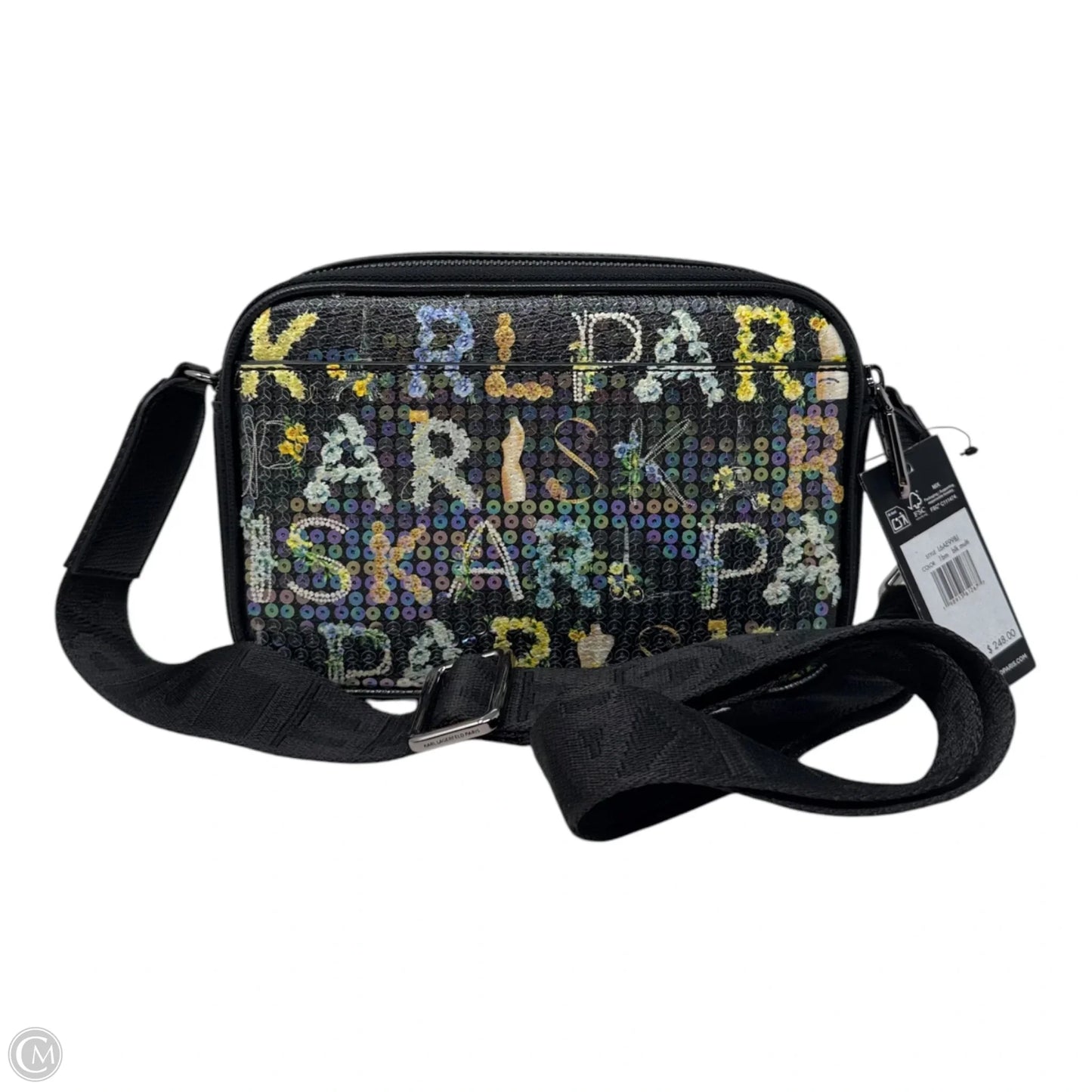Maybelle Sequin Handbag Designer By Karl Lagerfeld, Size: Small