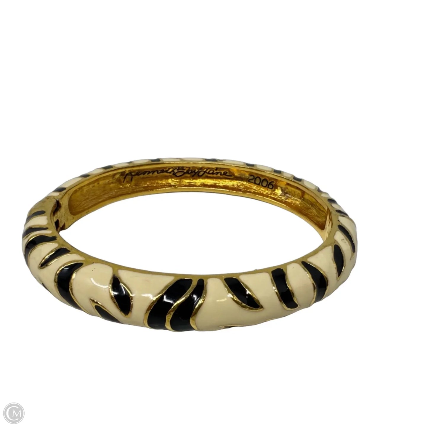 2006 Zebra Enamel Bangle Bracelet By Kenneth Jay Lane