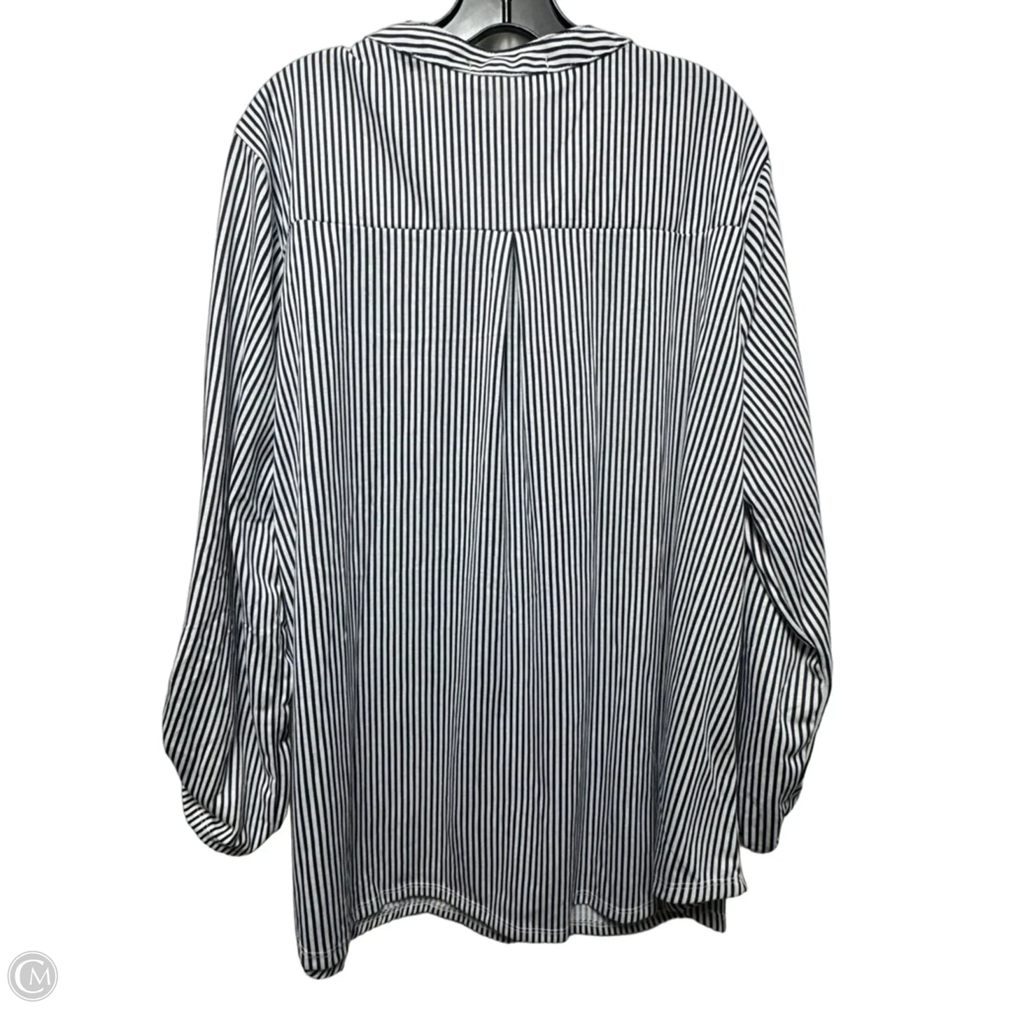 Top Long Sleeve By Always Indigo In Striped Pattern, Size: 3x