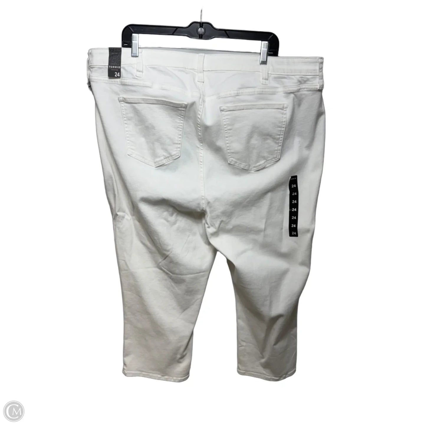 Jeans Soft Sky High Cropped By Torrid In Optic White, Size: 24