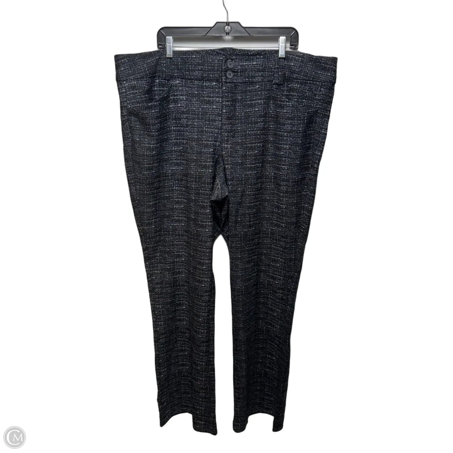 Ponte Trouser By Torrid In Printed Black Tweed, Size: 24
