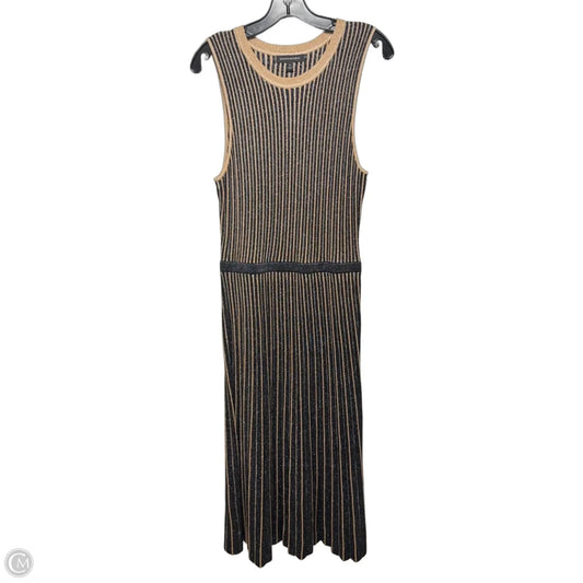 Metallic Knit Dress Casual Maxi By Banana Republic In Black & Gold, Size: Mp