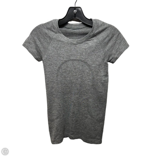 Athletic Top Short Sleeve By Lululemon In Grey, Size: 2
