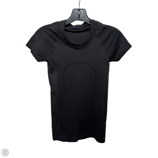 Athletic Top Short Sleeve By Lululemon In Black, Size: 2