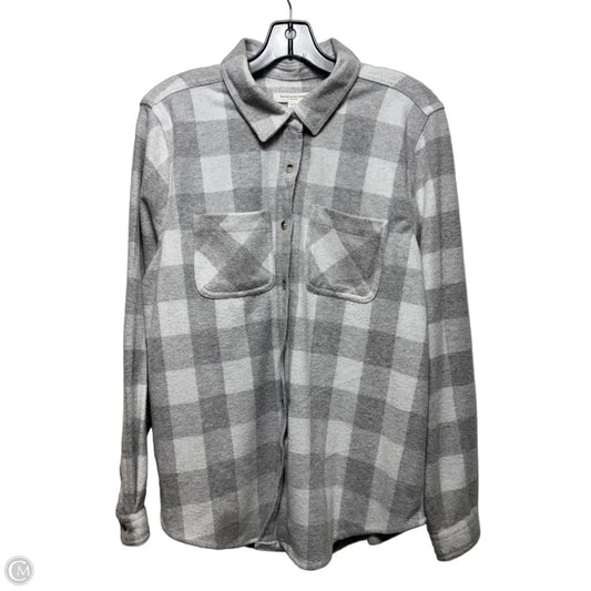 Jacket Shirt By Beachlunchlounge In Plaid Pattern, Size: Xl