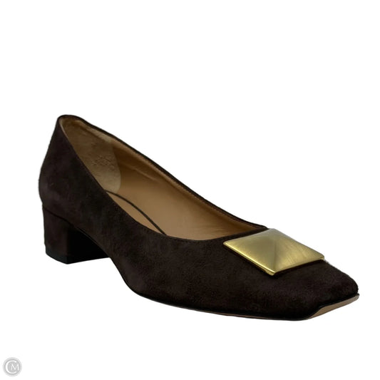 Suede Block Heel Pumps By Jet Set Paris In Brown, Size: 6.5 (IT: 37)