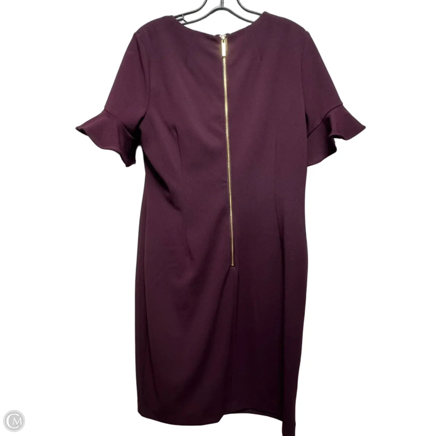 Dress Casual Midi By Calvin Klein In Purple, Size: 14