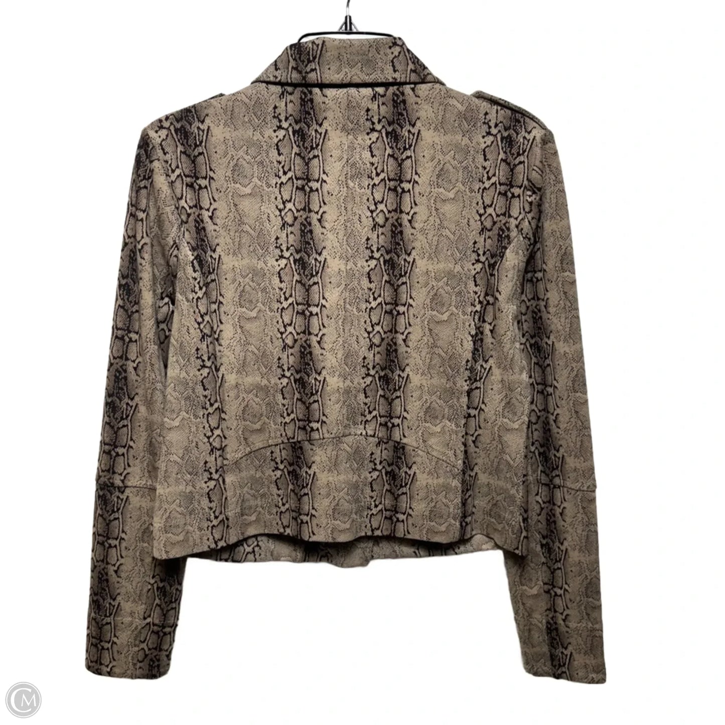 Vegan Suede Jacket Moto By Lysse In Snakeskin Print, Size: S