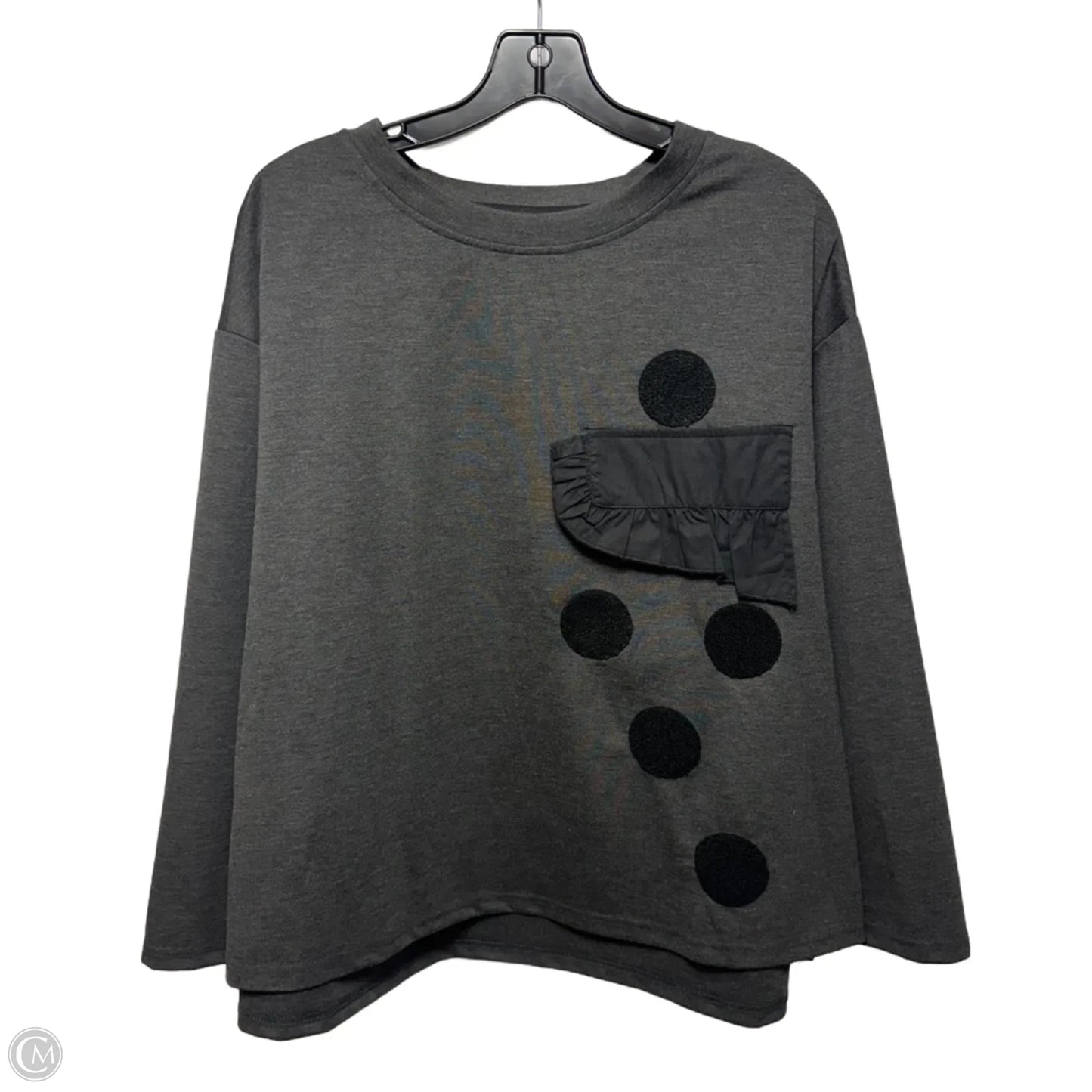 Top Long Sleeve By Simply Vanité In Grey, Size: Osfm
