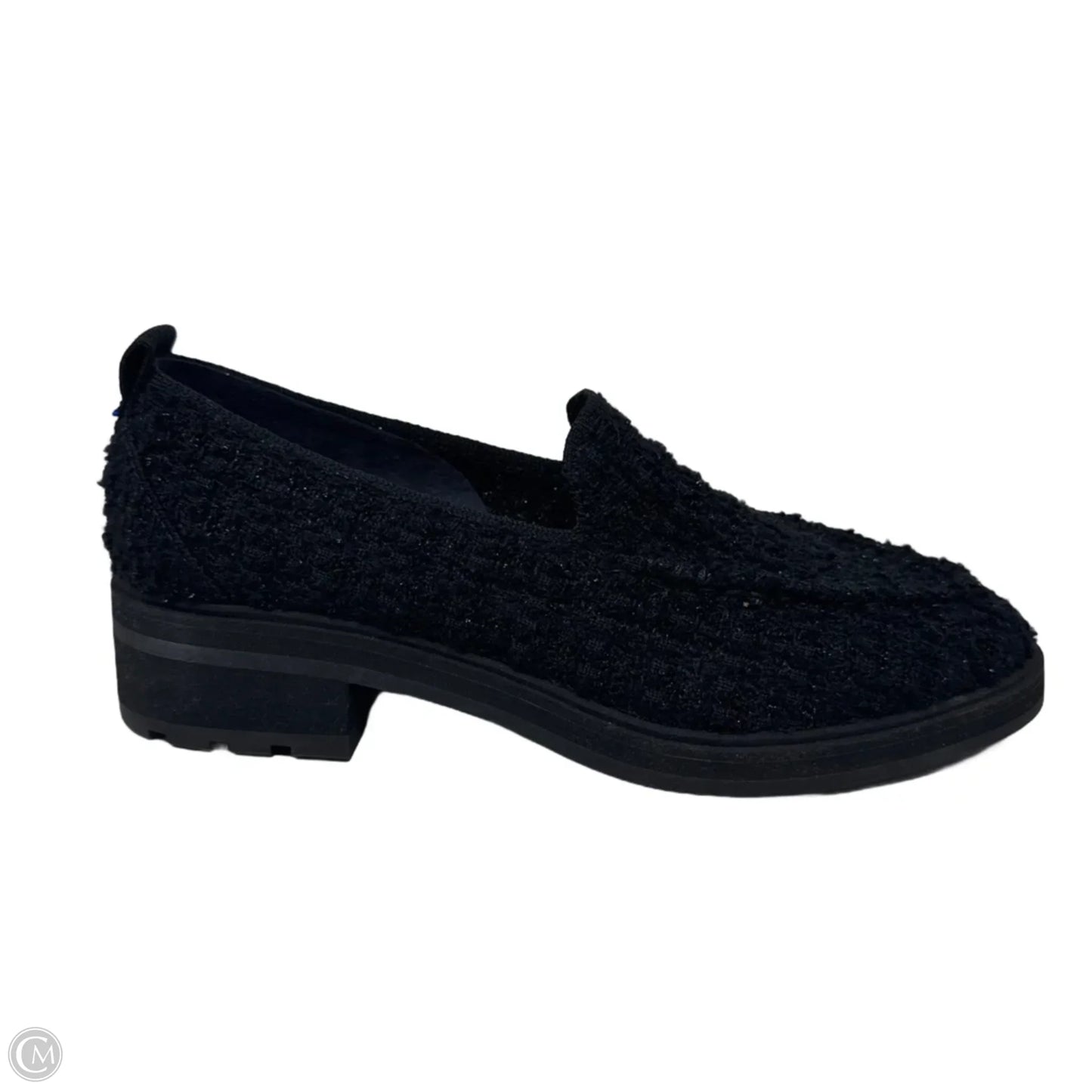 Tweed Loafer Shoes Flats By Rothys In Black, Size: 7.5