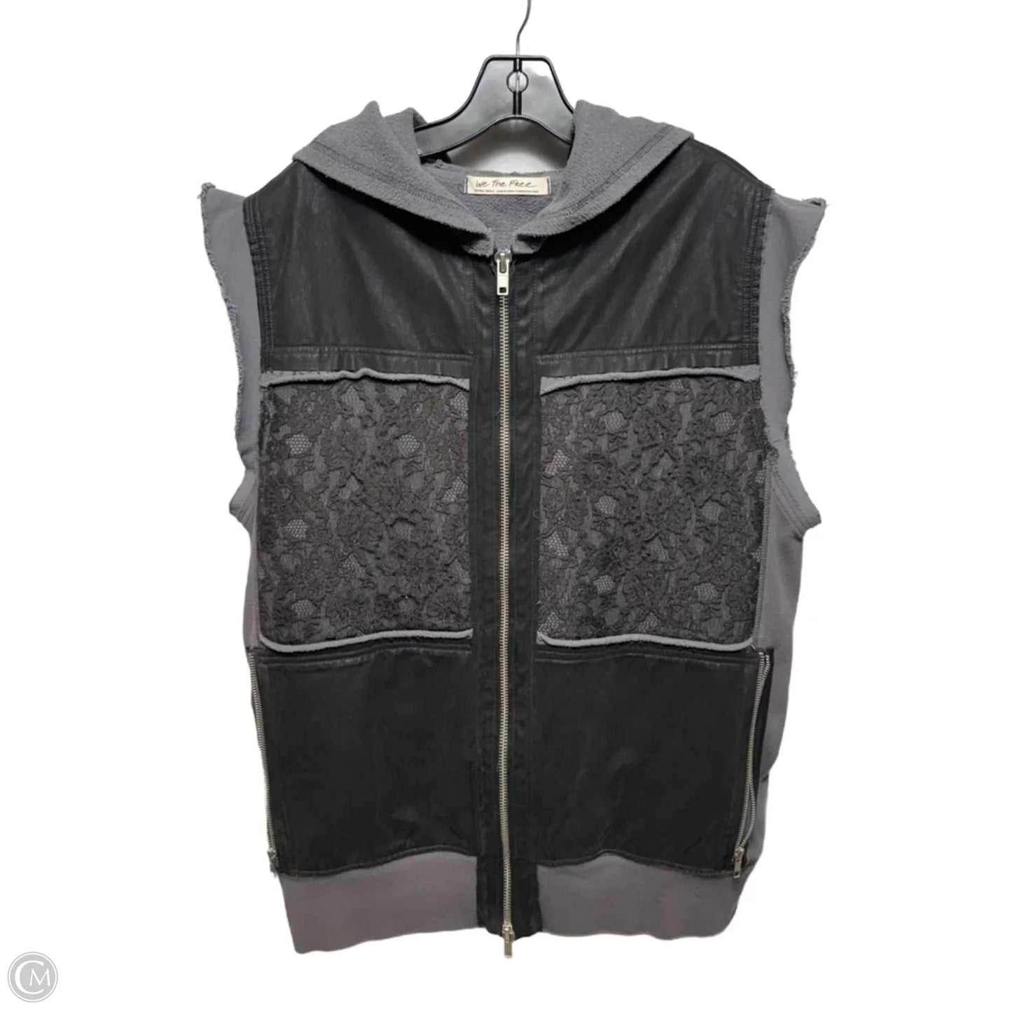 Rat Pack Lace Zip Knit Hoodie By We The Free In Grey, Size: Xs