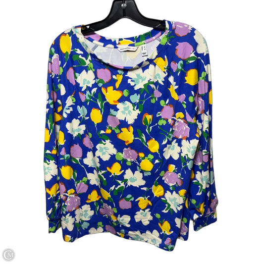 Top Long Sleeve By Isaac Mizrahi Live Qvc In Floral Print, Size: L