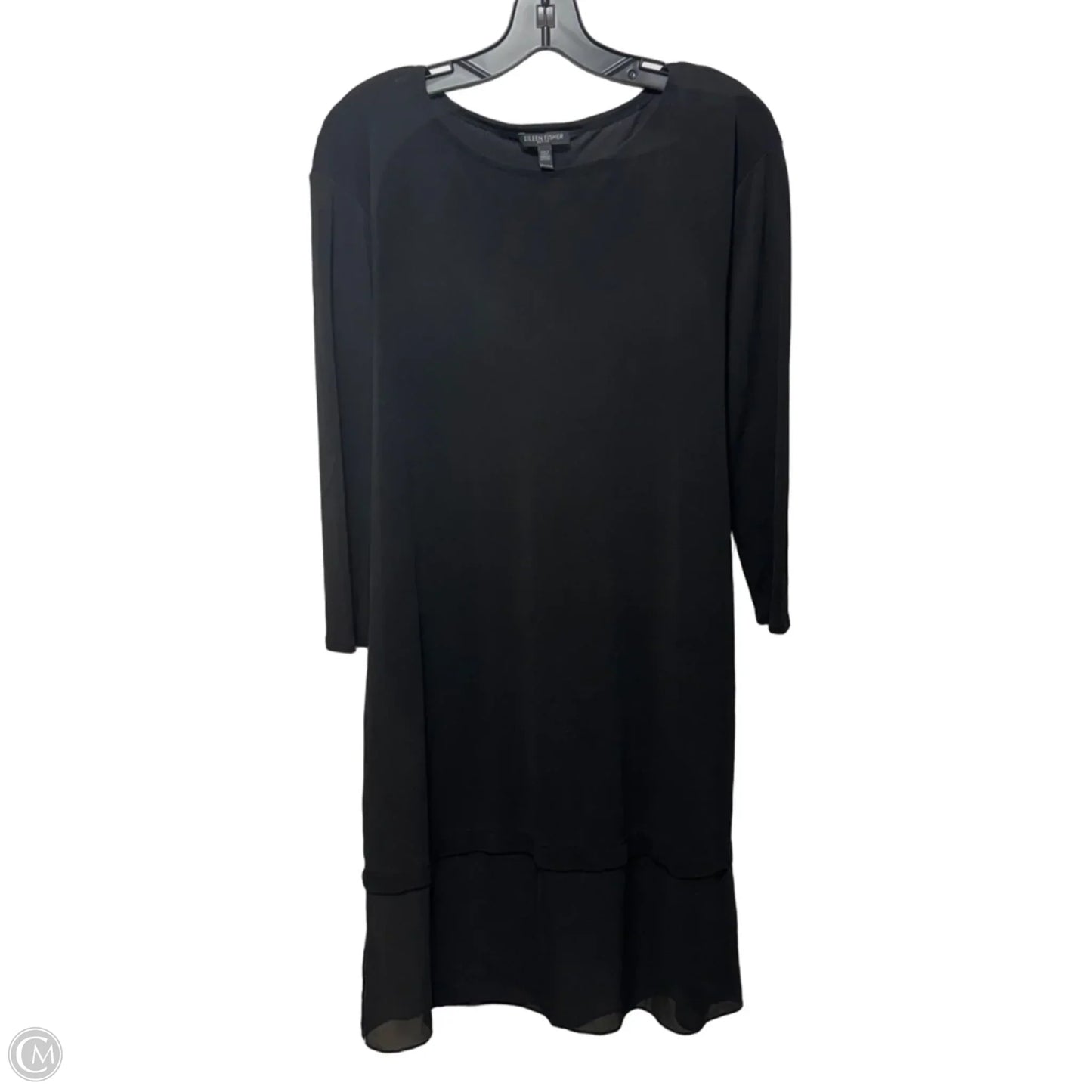 Silk Dress Casual Short By Eileen Fisher In Black, Size: Mp