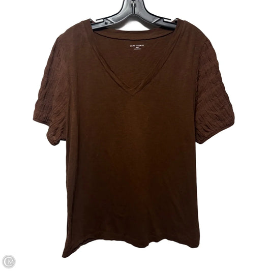 Top Short Sleeve Basic By Lane Bryant In Brown, Size: 2x