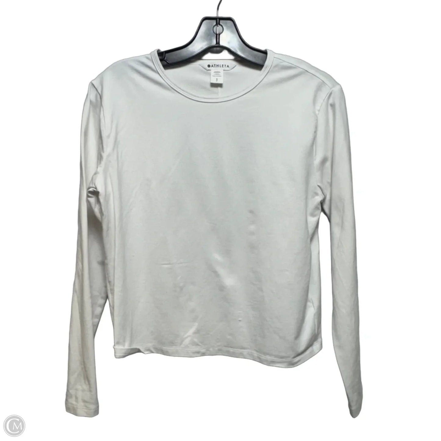 Athletic Top Long Sleeve Crewneck By Athleta In White, Size: S