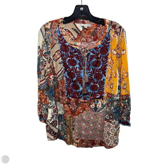Wild Side Top Long Sleeve By John Mark In Multi-colored, Size: S