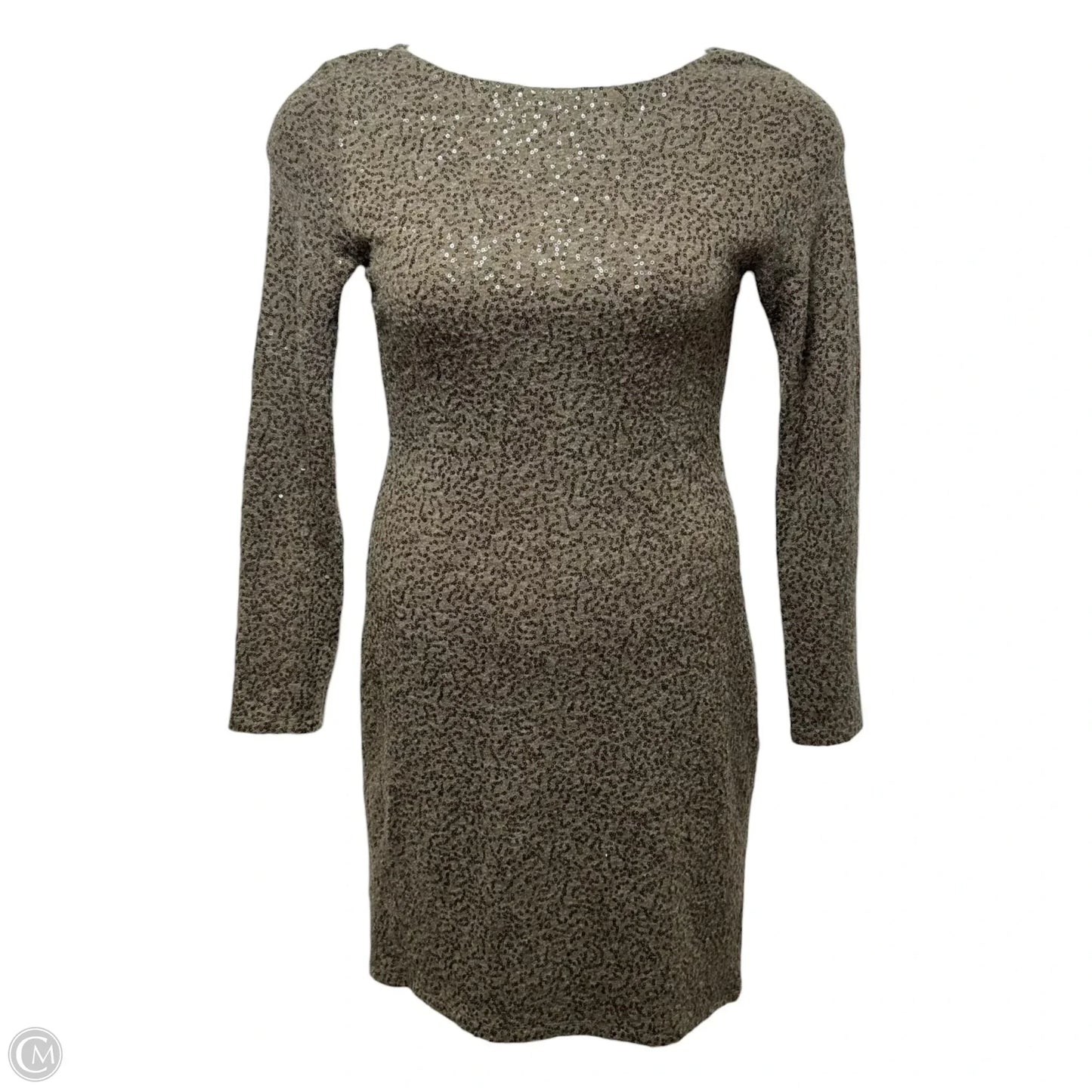 Sequin Embellished Mini Dress Designer By Alice + Olivia In Taupe, Size: M (estimated)