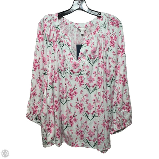 Top Long Sleeve By Crown And Ivy In Floral Print, Size: Xxl
