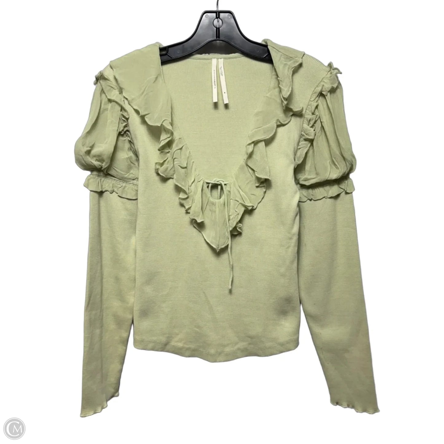 Top Long Sleeve By Anthropologie In Green, Size: M