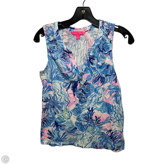 Top Sleeveless Designer By Lilly Pulitzer In Blue, Size: S