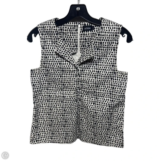 Jar Printed Blouse Sleeveless Designer By Kate Spade Saturday In Black & White, Size: Xs