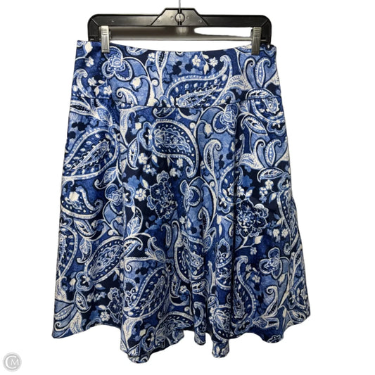 Skirt Midi By Lauren By Ralph Lauren In Blue & White, Size: 8