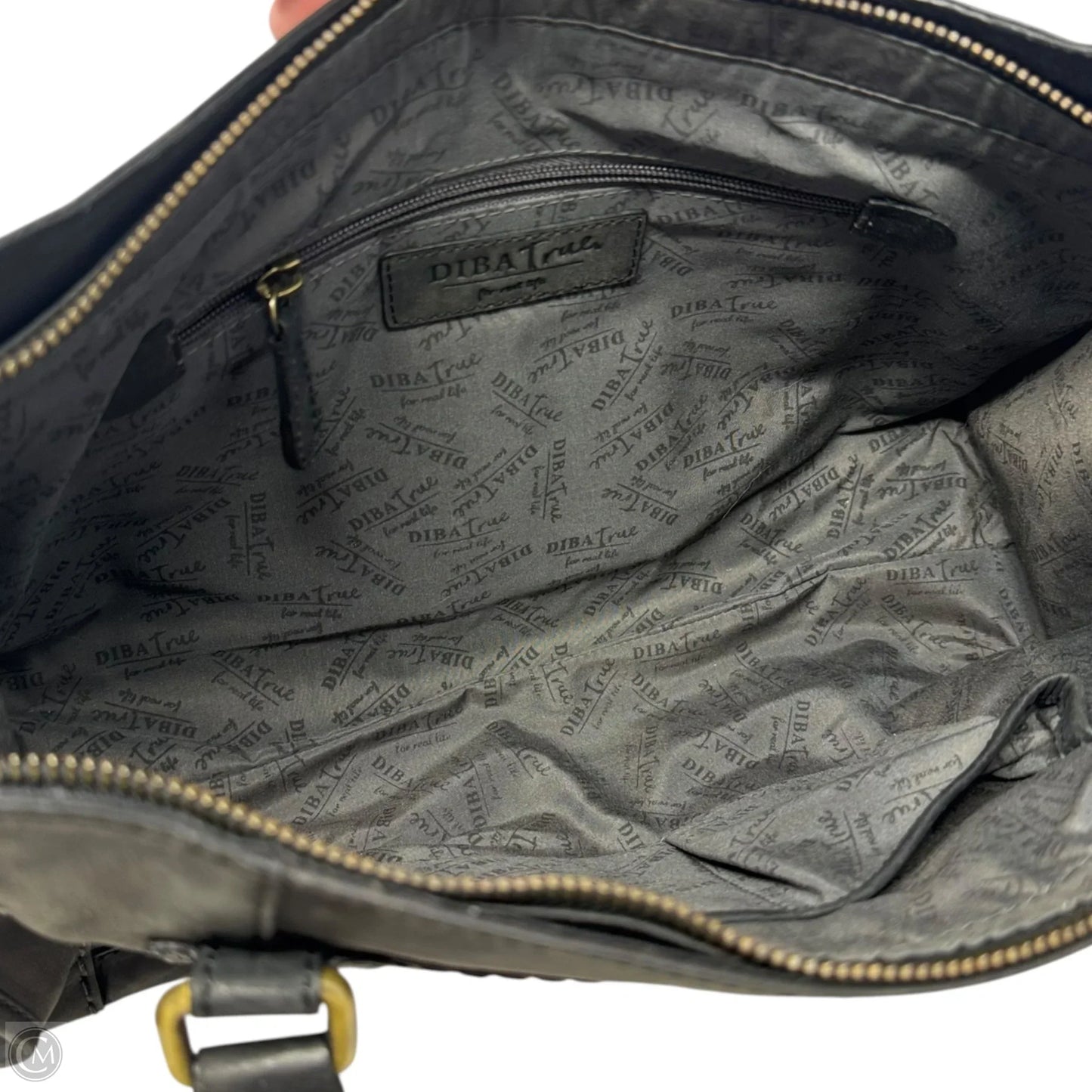 Handbag Leather By Diba, Size: Medium