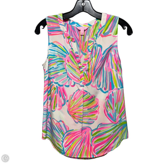 Silk Top Sleeveless Designer By Lilly Pulitzer In Multi-colored, Size: Xs
