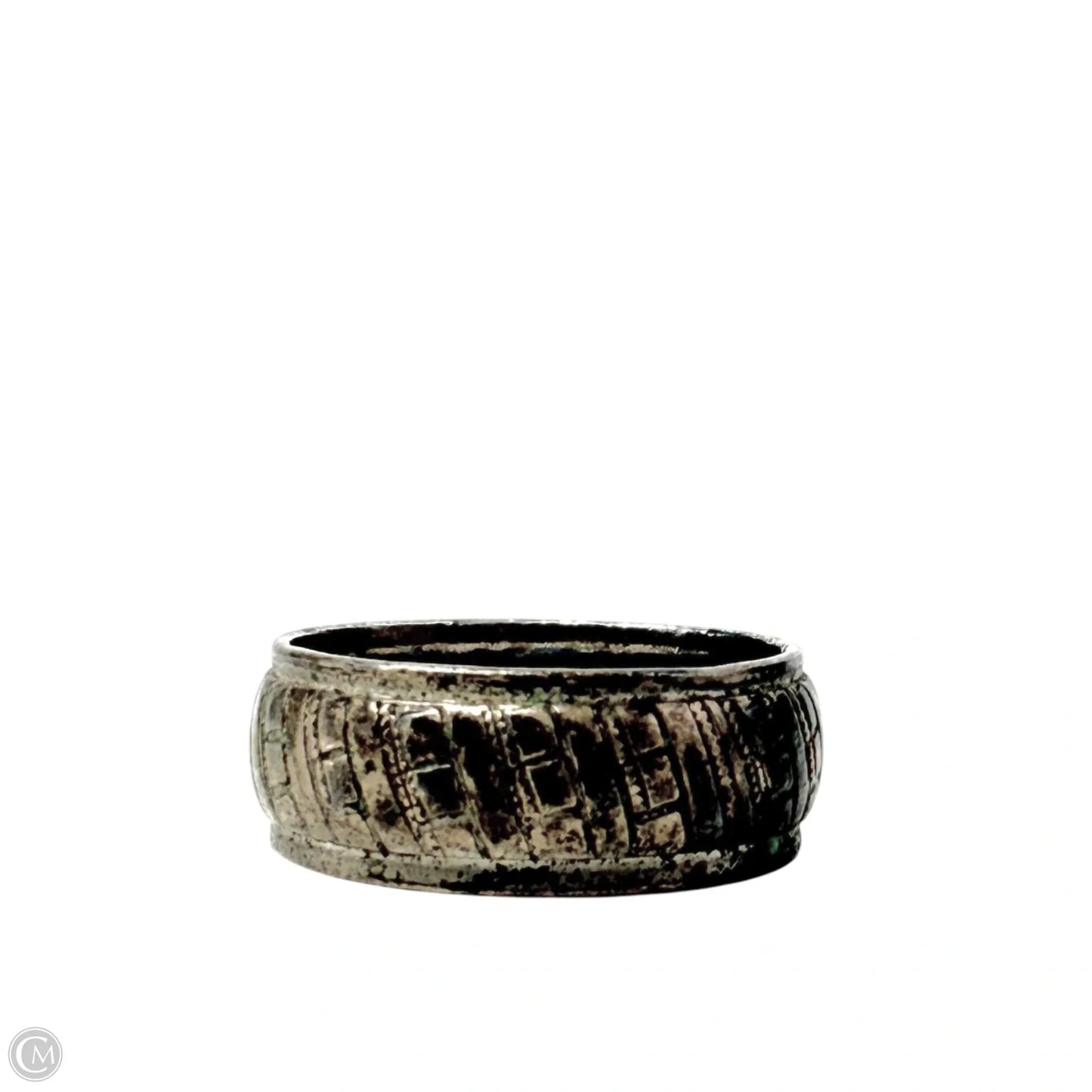 Vintage Sterling Silver Etched Cigar Band Ring By J.D. Schlang, Size: 7