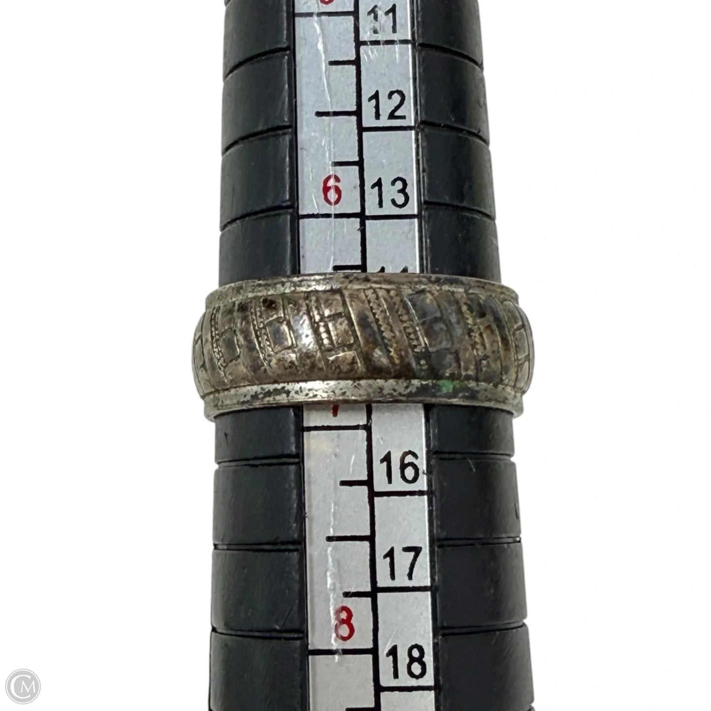 Vintage Sterling Silver Etched Cigar Band Ring By J.D. Schlang, Size: 7