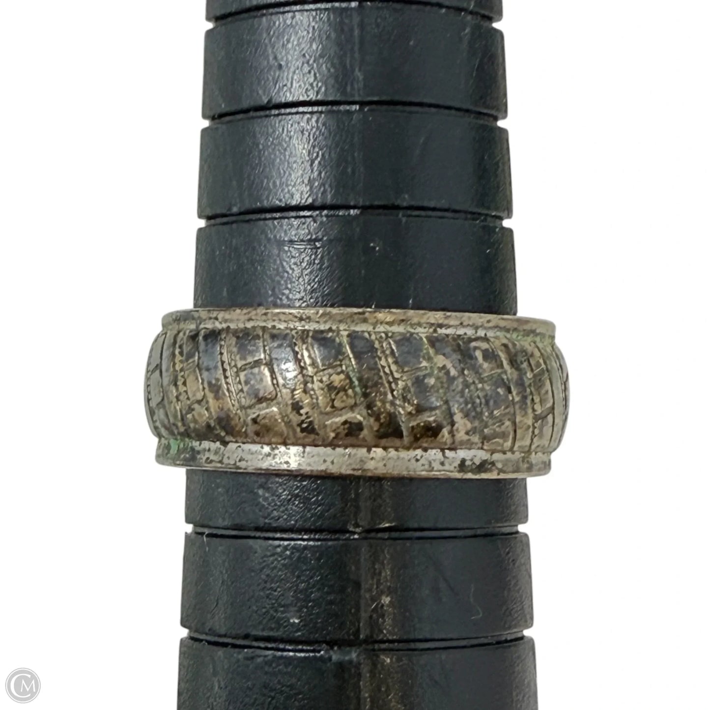 Vintage Sterling Silver Etched Cigar Band Ring By J.D. Schlang, Size: 7