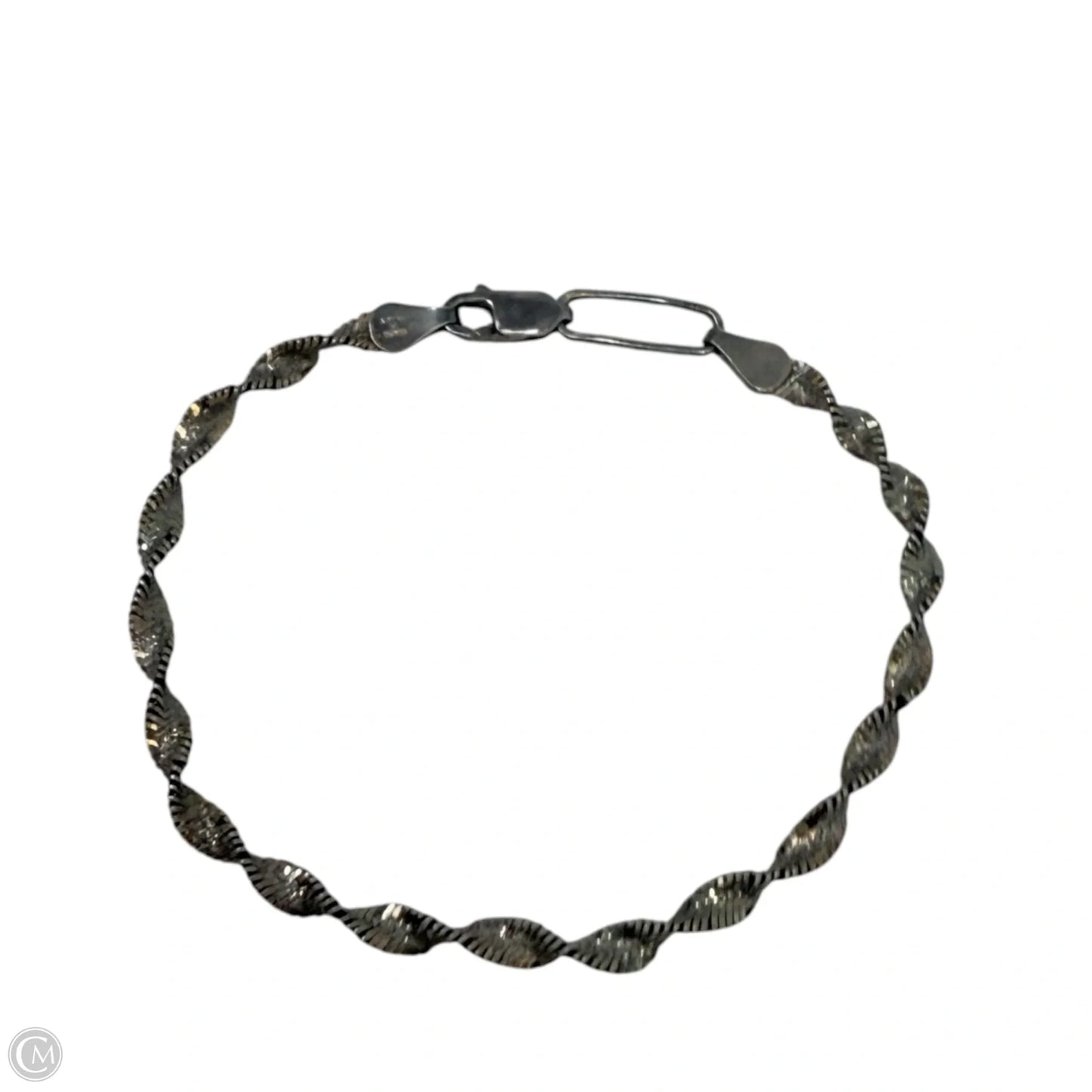 Italian Sterling Silver Twisted Herringbone Chain Bracelet
