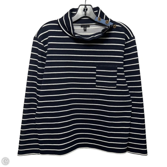 Textured Top Long Sleeve By Talbots In Striped Pattern, Size: M