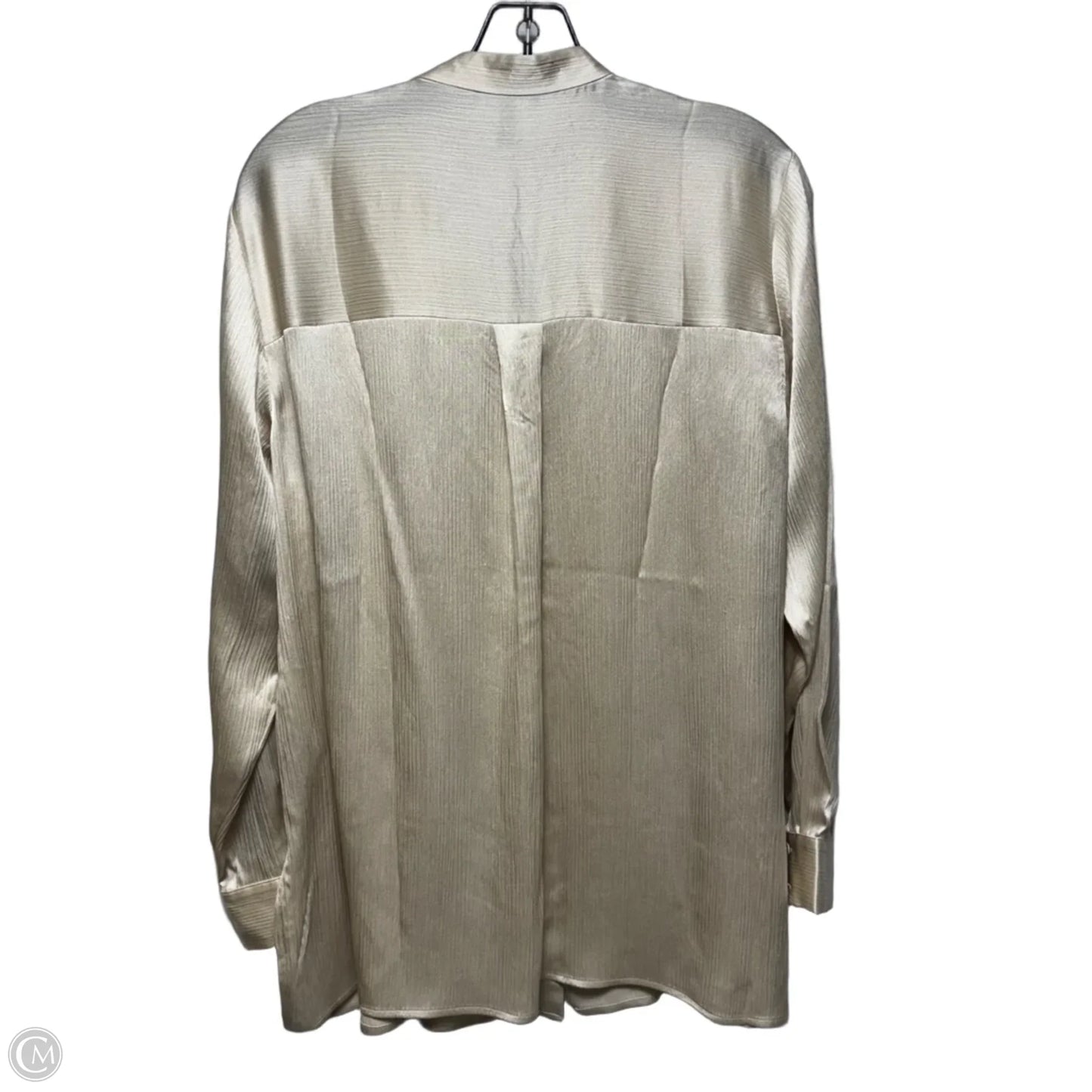 Silk Blouse Long Sleeve By Eileen Fisher In Cream, Size: M