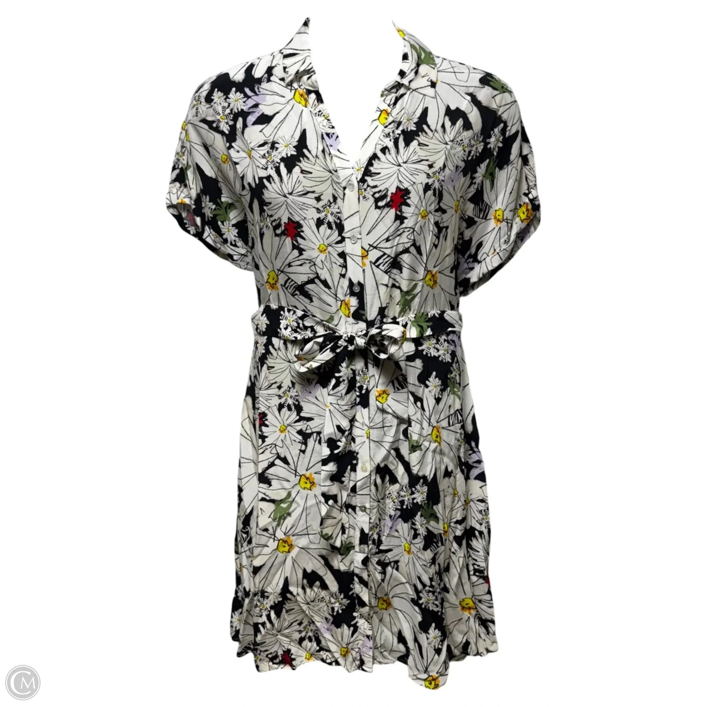 Mini Shirt Dress By Pom Amsterdam In Floral Print, Size: 12