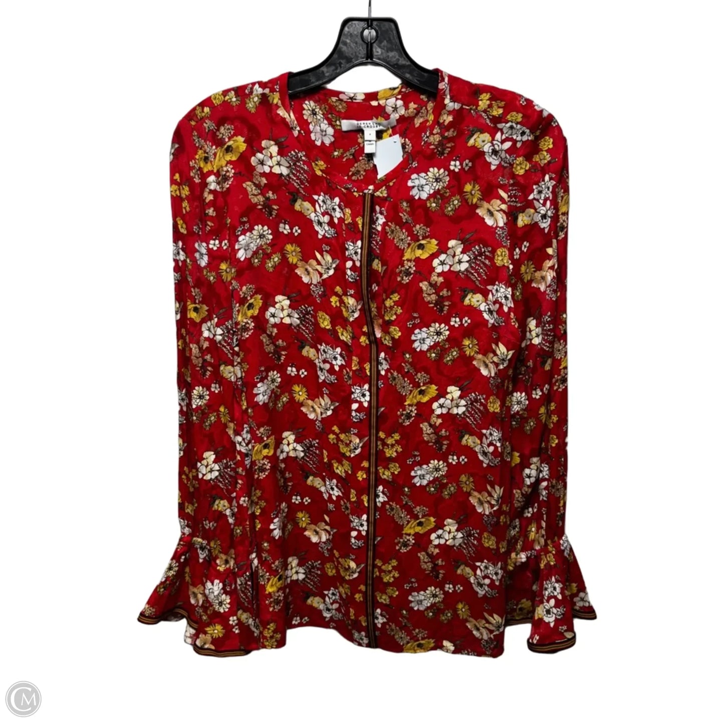 Silk Blend Blouse Designer By Derek Lam In Floral Print, Size: 8