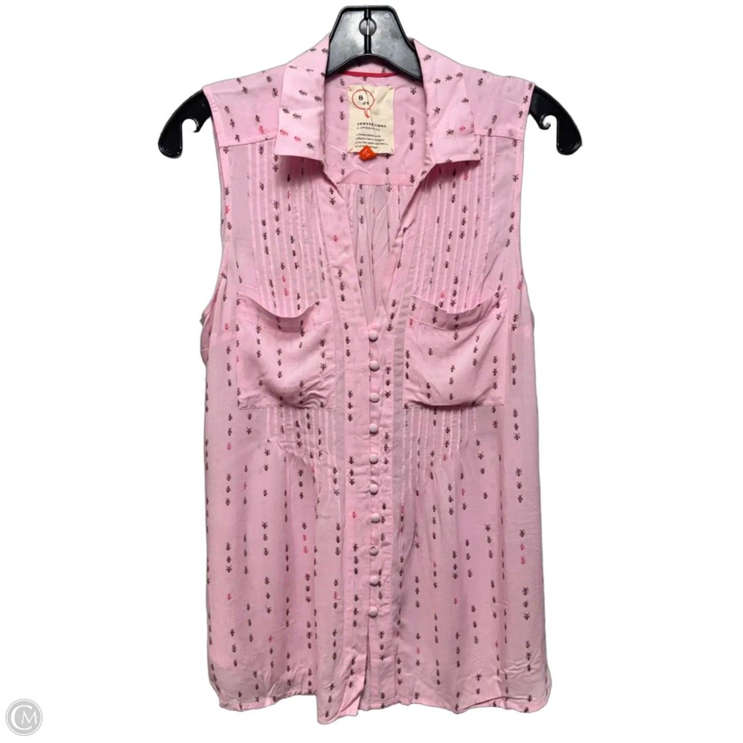 Ants Pin Tuck Top Sleeveless By Anthropologie In Pink, Size: S