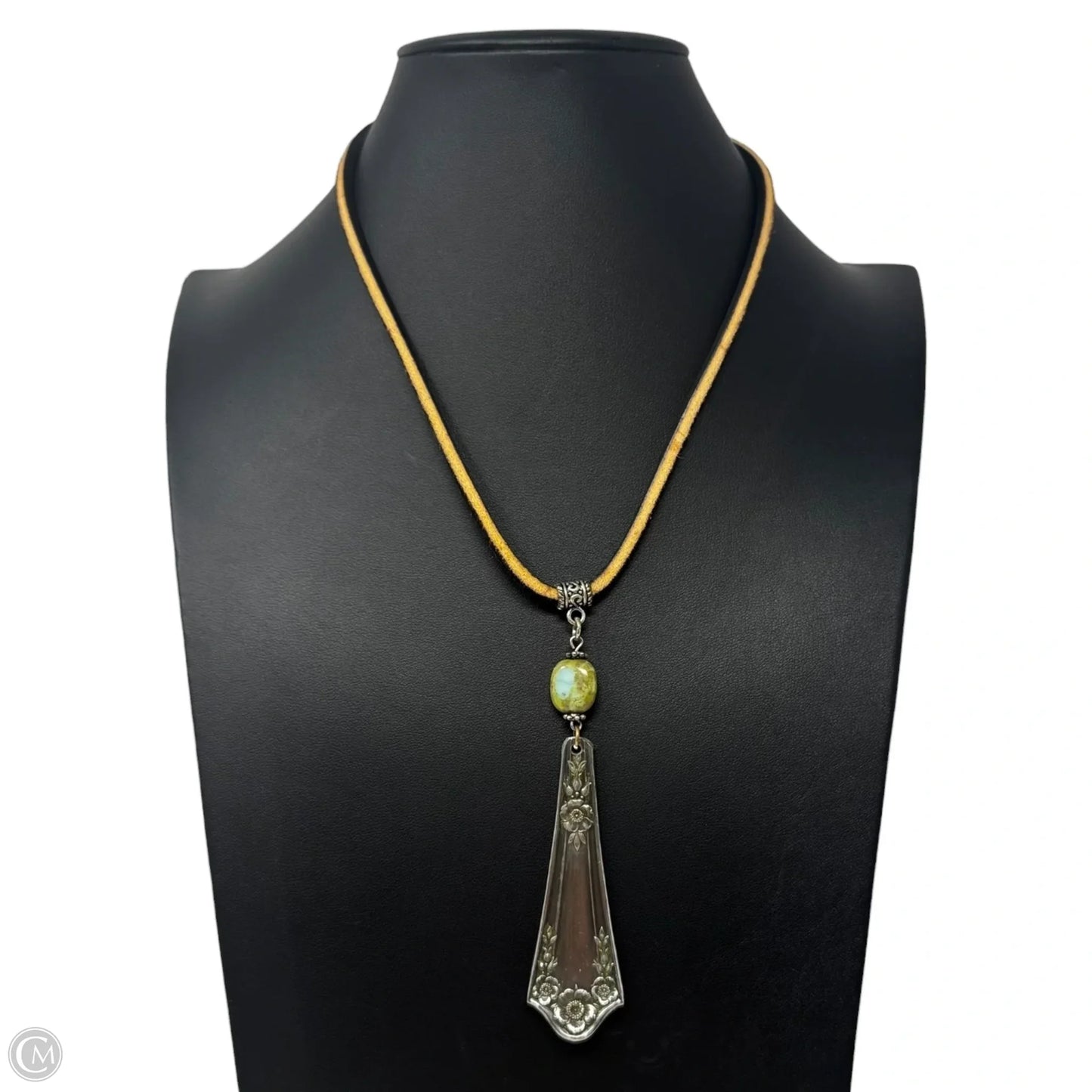 Silverware Handle & Leather Cord Necklace Statement Unbranded