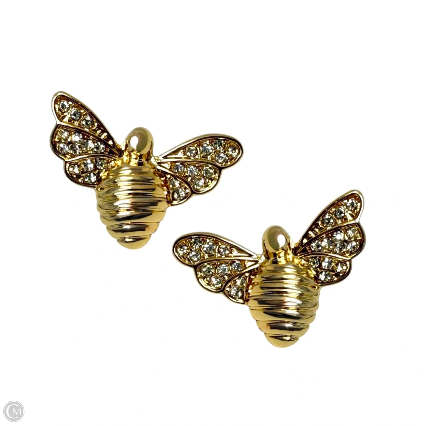 Bee-utiful Gold Plated Pavé Stud Earrings Designer By Lilly Pulitzer