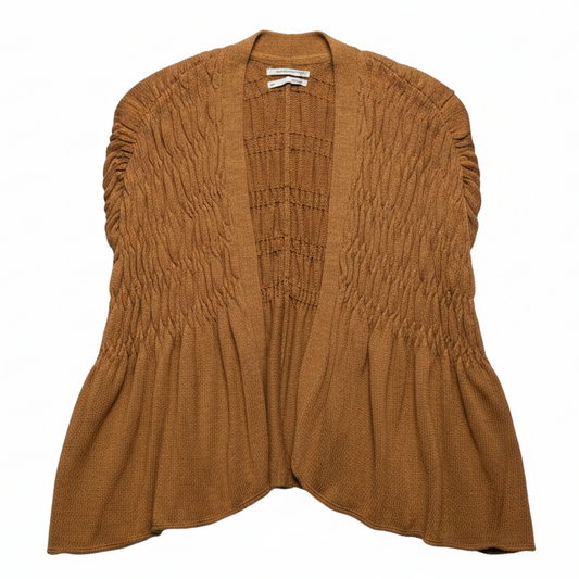 Rita Smocked Cardigan Vest By Anthropologie In Brown, Size: XS/S